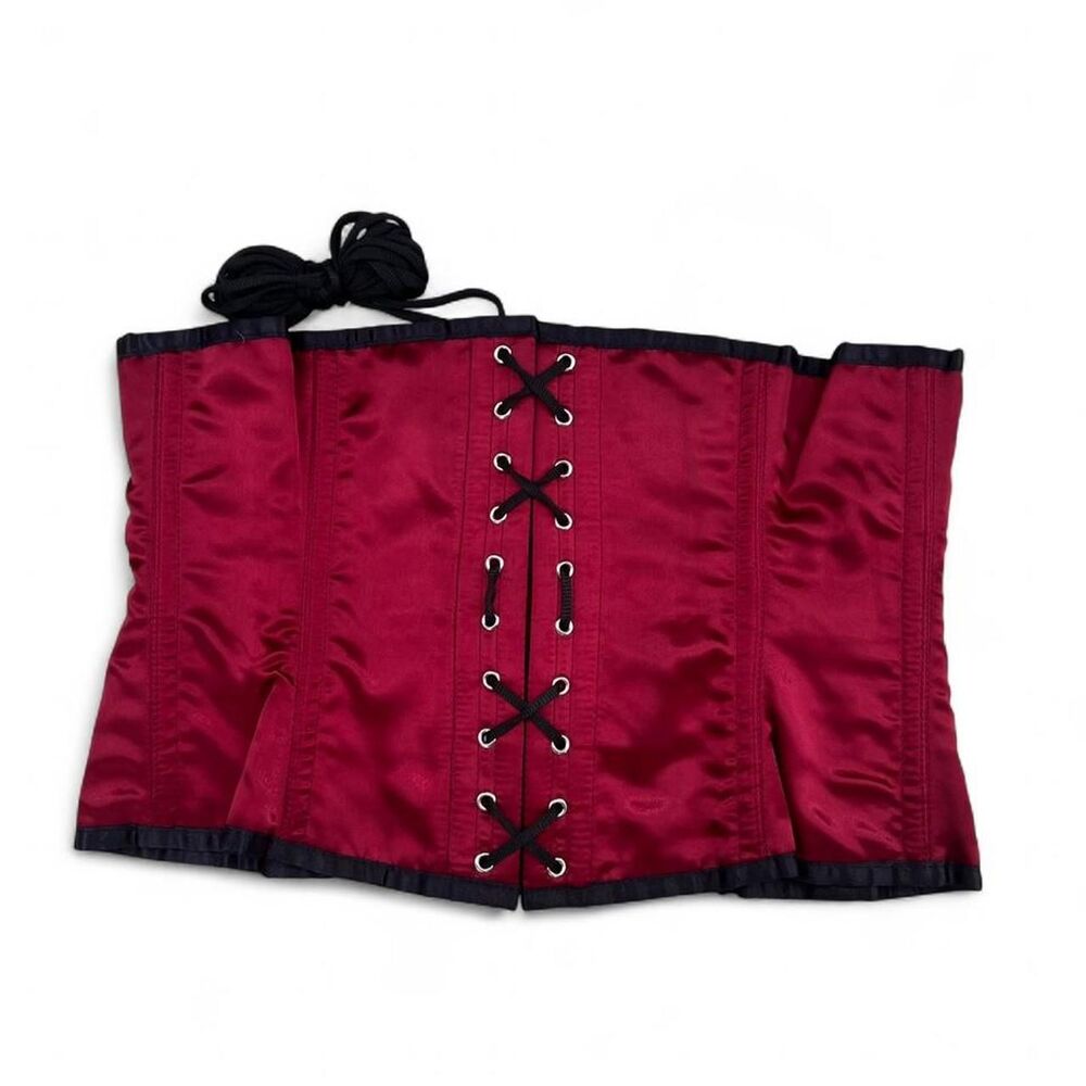 Renaissance Festival Costume Orchard Corset Waspie Red Waist Corset